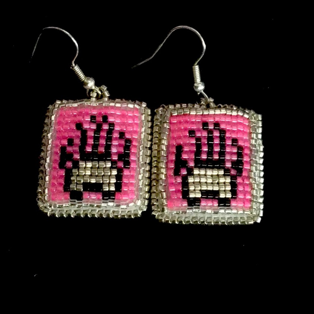 Beaded Bear Paw Earrings